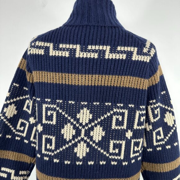 Pendleton Southwestern 100% Lams Wool Chunky Knit Zip Cardigan Sweater Women S - Picture 10 of 15